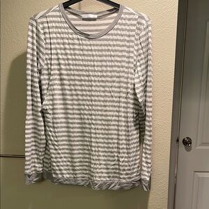 Gray Striped Nursing / Breastfeeding Shirt